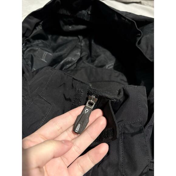 North Face Hyvent Jacket Multi Pocket Removable Hood Cargo Black Brown Logo Coat - Picture 6 of 13